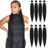 ROSDINA Pre-stretched Braiding Hair - 40 Inch 8 Packs Natural Black Super Long Braiding Hair For Twist or Box Braids, Yaki Texture Hot Water Setting Synthetic Braiding Hair Extensions (40 Inch, 1B-8P) view 1