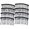 8Pcs 20 Teeth Metal Hair Clip Combs Simple Wire Twist Hair Combs DIY Side Comb Bridal Wedding Veil Combs Hair Accessories for Women and Girls DIY Craft, Black view 1