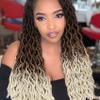 18 Inch Wavy Faux Locs Crochet Hair 6 Packs Soft Gypsy Locs Crochet Braids Pre Looped Dreadlocks Curly Distressed Goddess Locs Hair for Women Brown Blonde African Roots (OM3T4/30/613#) view 1