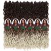 18 Inch Wavy Faux Locs Crochet Hair 6 Packs Soft Gypsy Locs Crochet Braids Pre Looped Dreadlocks Curly Distressed Goddess Locs Hair for Women Brown Blonde African Roots (OM3T4/30/613#) view 2