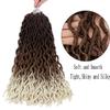 18 Inch Wavy Faux Locs Crochet Hair 6 Packs Soft Gypsy Locs Crochet Braids Pre Looped Dreadlocks Curly Distressed Goddess Locs Hair for Women Brown Blonde African Roots (OM3T4/30/613#) view 4