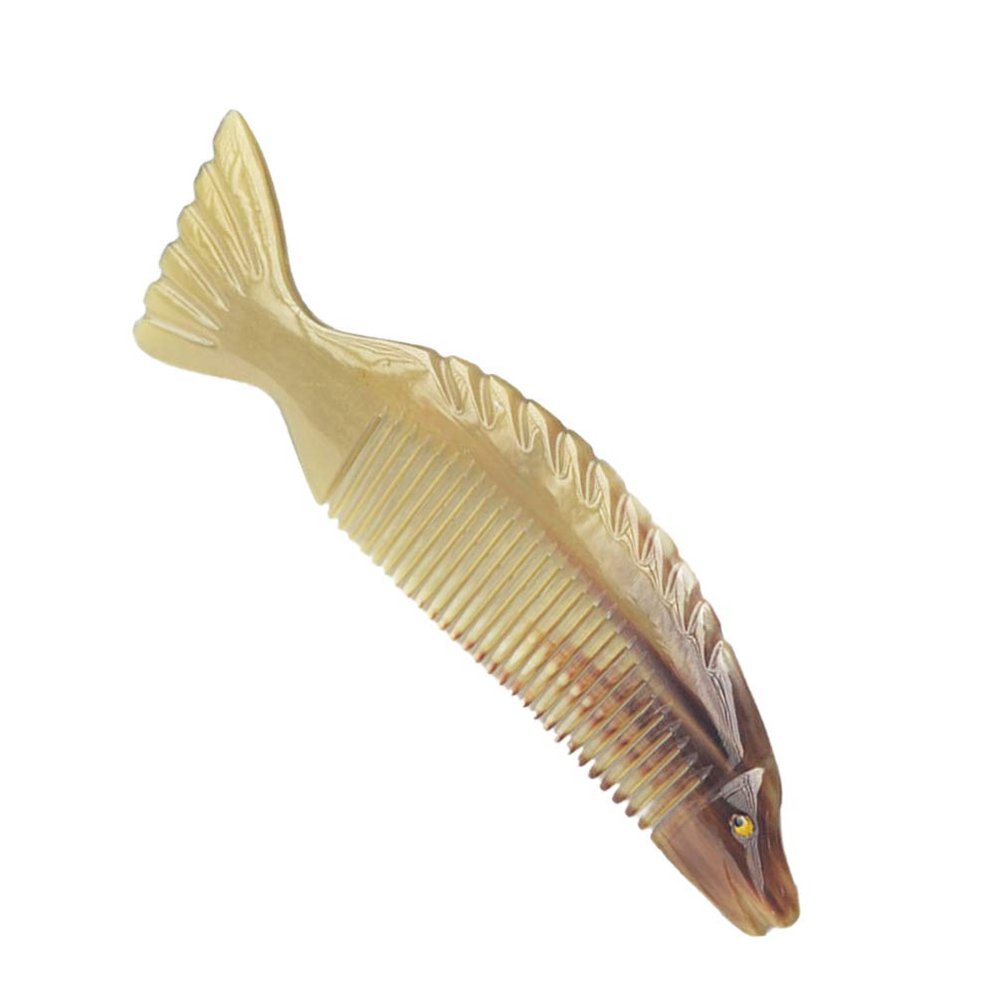 EXCEART Horn Fish-Shaped Comb for Women - Natural Hair Comb Tool Portable Detangler for Styling Curly Hair Anti-Static Hairdressing Accessory