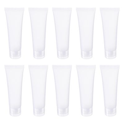 PATIKIL 50ml Squeeze Tube, 15 Pack Empty Cosmetic Tubes Plastic with Flip Lid for Travel Household, Translucent Frosted