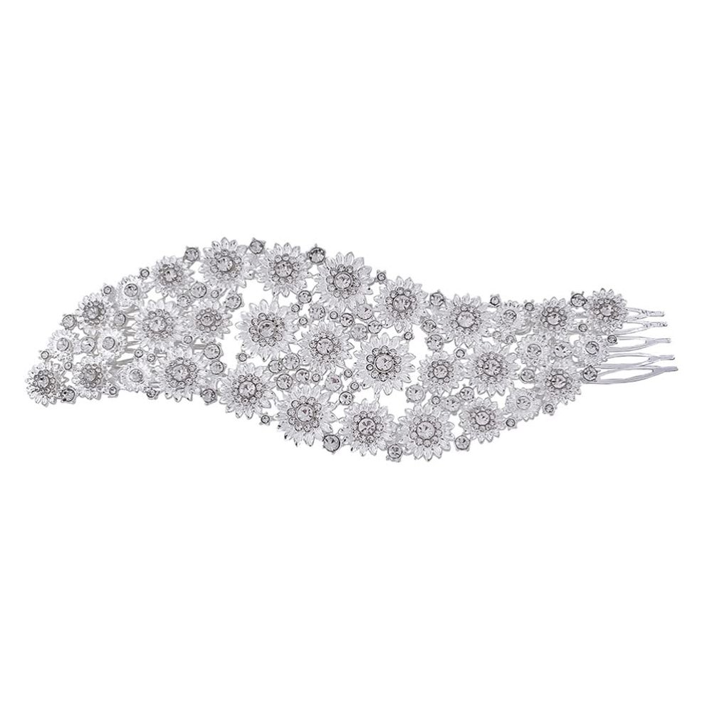KALLORY Bridal Hair Comb Shiny Rhinestones Elegant Hair Accessories for Women for Weddings and Special Occasions Versatile and Styles