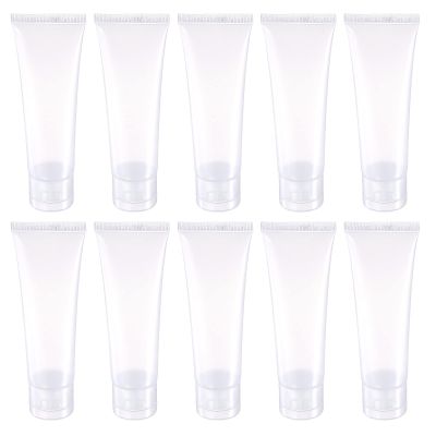 PATIKIL 50ml Squeeze Tube, 15 Pack Empty Cosmetic Tubes Plastic with Flip Lid for Travel Household, Clear