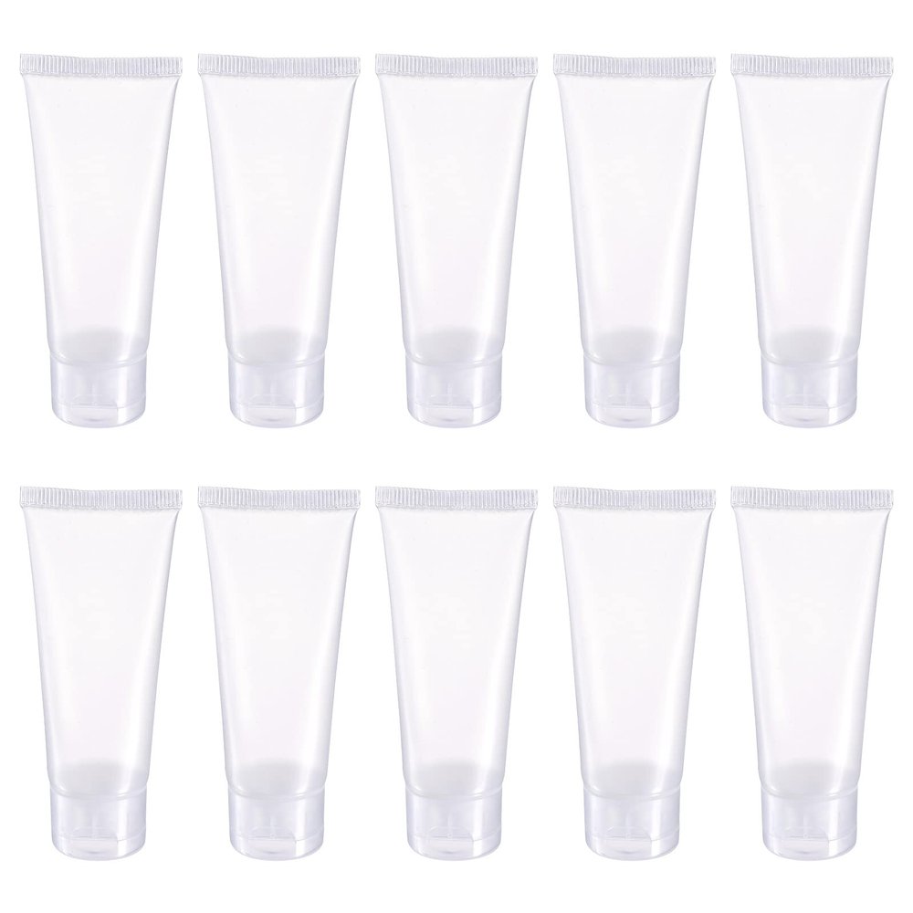 PATIKIL 15ml Squeeze Tube, 20 Pack Empty Cosmetic Tubes Plastic with Flip Lid for Travel Household, Clear