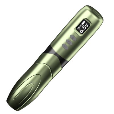 BRONC Magic Wireless Tattoo Machine Rotary Pen Style Supply Coreless Motor 1300 mAh Battery Power (Army Green)