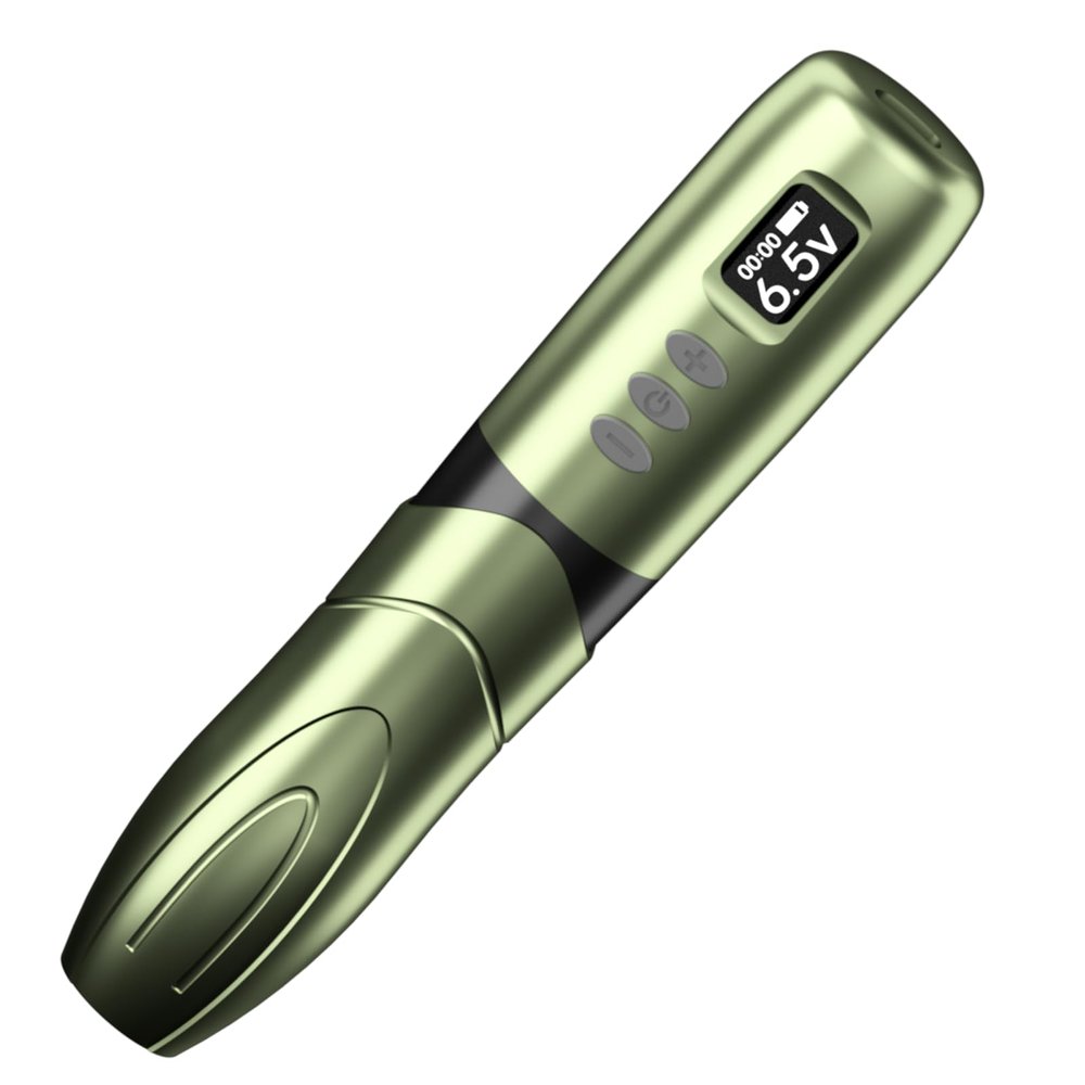 BRONC Magic Wireless Tattoo Machine Rotary Pen Style Supply Coreless Motor 1300 mAh Battery Power (Army Green)