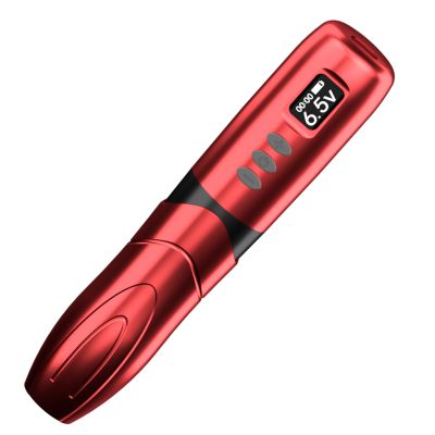 BRONC Magic Wireless Tattoo Machine Rotary Pen Style Supply Coreless Motor 1300 mAh Battery Power (Red)