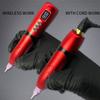 BRONC Magic Wireless Tattoo Machine Rotary Pen Style Supply Coreless Motor 1300 mAh Battery Power (Red) view 3