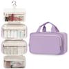 Narwey Travel Toiletry Bag for Women Large Hanging Makeup Bag Organizer Toiletries Bag for Full Size Essentials Accessories Cosmetics (Purple (Large)) view 4