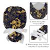 LORVIES 2 Pieces Adjustable Working Cap with Buttons and Ribbon Tie for Women Long Hair,Chinese Golden Dragon Pattern view 4