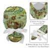 2 Pack Antique Retro Old World Map Nautical Compass Adjustable Working Cap with Button,Ponytail Pouch Tie Back Hats view 4