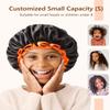 mikimini Small Black Shower Caps for Kids, Double Layers Waterproof Bathing Hair Cap with Reusable Soft Comfortable PEVA Lining, Cute, Non-fading & Stretchy Shower Hat Small Pack of 1, Black + Orange view 2