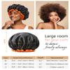 mikimini Small Black Shower Caps for Kids, Double Layers Waterproof Bathing Hair Cap with Reusable Soft Comfortable PEVA Lining, Cute, Non-fading & Stretchy Shower Hat Small Pack of 1, Black + Orange view 3