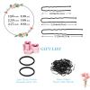 300Pcs U-Shaped Hair Pins Set for Women, Kids & Girls: 2.8IN, 2.4IN, 2IN Bobby Bun Pins with Storage Box, 2 Thick Seamless Hair Ties & 50 Elastic Hair Bands for All Hair Types, Black view 2