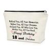 18th Birthday Gifts for Girls Makeup Bag Birthday Gifts for Women 18 Years Old Happy Birthday Gifts for Sister Cosmetic Bag Gifts for Your Daughter Turning 18 Born in 2006 Gifts Travel Pouch view 1