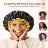 mikimini Black Small Shower Cap for Child 1 Pack, Double Layers Waterproof Bathing Hair Cap with Reusable Soft Comfortable PEVA Lining, Cute, non-fading & Stretchy Shower Hat view 2
