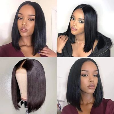 12A Short Bob Wigs for Black Women Human Hair HD 13x4 Lace Front Full Lace Wigs Human Hair Natural 150% Hair Density (10 Inch, 13X4 Straight Bob Wig)
