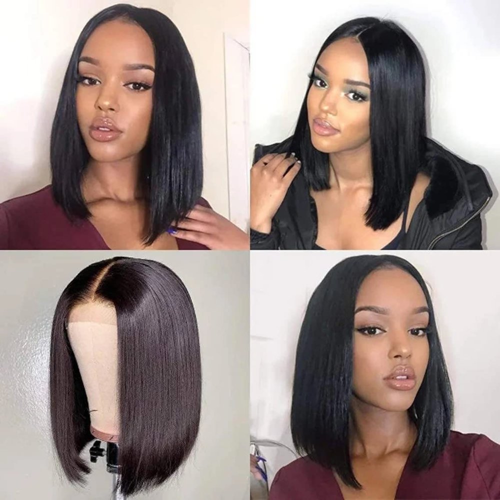 12A Short Bob Wigs for Black Women Human Hair HD 13x4 Lace Front Full Lace Wigs Human Hair Natural 150% Hair Density (10 Inch, 13X4 Straight Bob Wig)