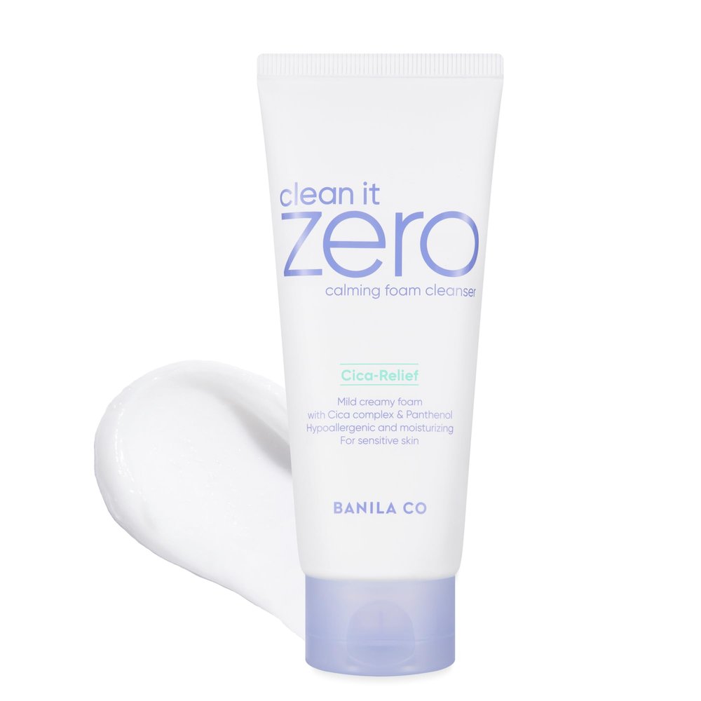 BANILA CO Clean It Zero Calming Foam Cleanser | Rich Lather Hydrating Cleansing With Soothing Finish | CICA Relief for Sensitive Skin | Vegan & Hypoallergenic (150ml / 5.07 fl.oz)