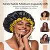 mikimini Black Shower Caps for Women Men & Girls 2 Packs, Reusable, Double Layers Waterproof Bathing Shower Hat with Soft Comfortable PEVA Lining, non-fading, Stretchy Shower Cap view 2