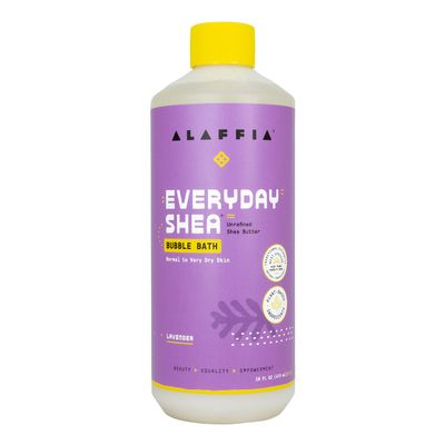 Alaffia Everyday Shea Bubble Bath, Soothing Support for Deep Relaxation and Soft Moisturized Skin, Made with Fair Trade Shea Butter, Cruelty Free, No Parabens, Vegan, Lavender, 16 Fl Oz