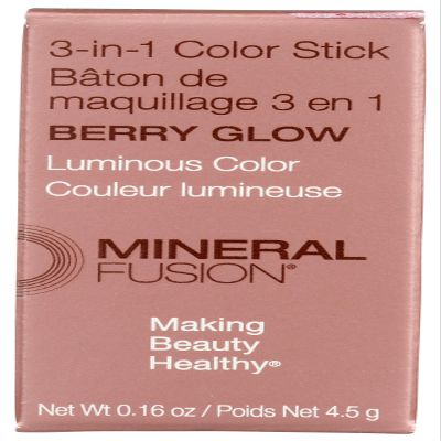 3-In-1 Color Stick - Berry Glow by Mineral Fusion for Women - 0.16 oz Makeup