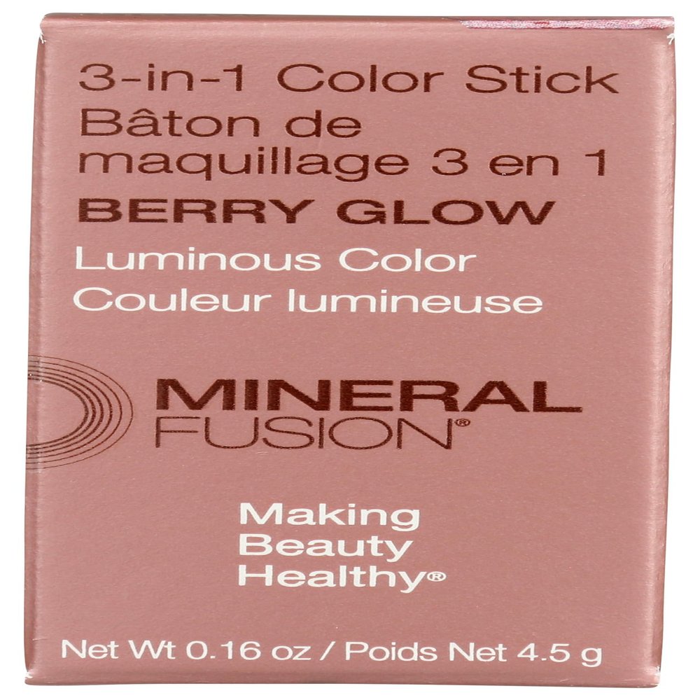 3-In-1 Color Stick - Berry Glow by Mineral Fusion for Women - 0.16 oz Makeup