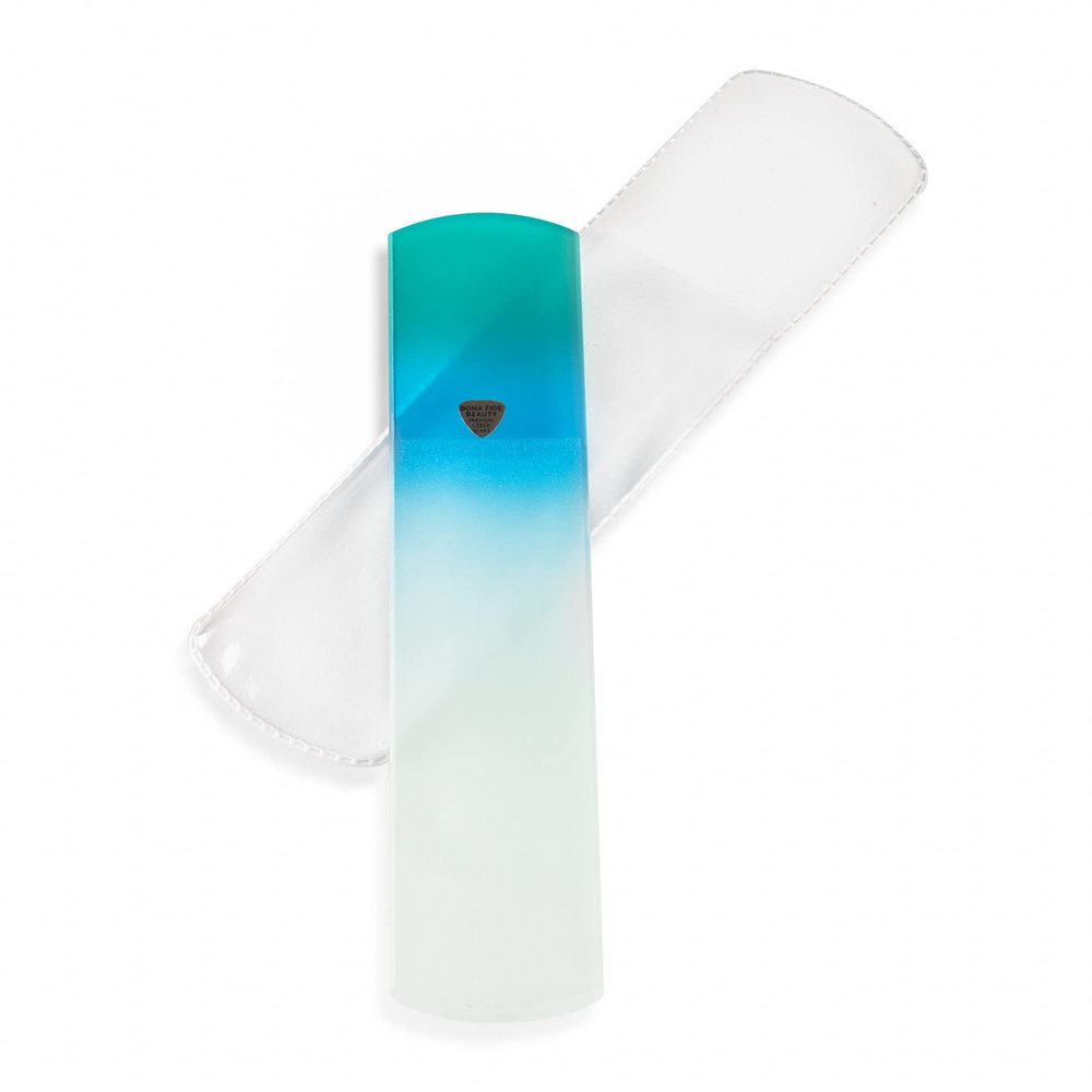 BONA FIDE BEAUTY Czech Glass Foot File with Sleeve, Foot Scraper, and Foot Rasp - Premium Heel File