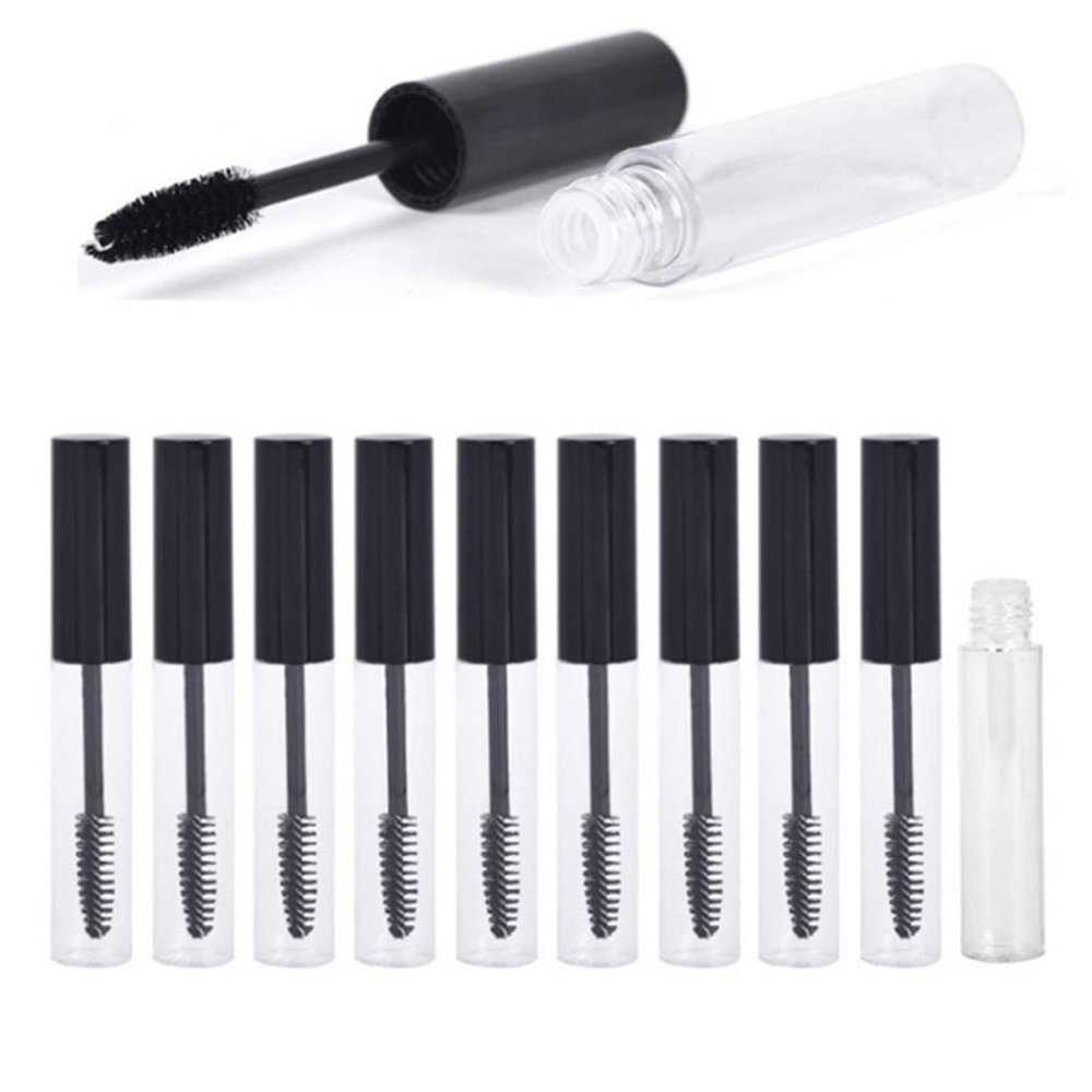10 ml Empty Mascara Tubes And Eyelash Wand, BPA free Eyelash Cream Container Bottle Refillable Clear Bottles for DIY Cosmetics