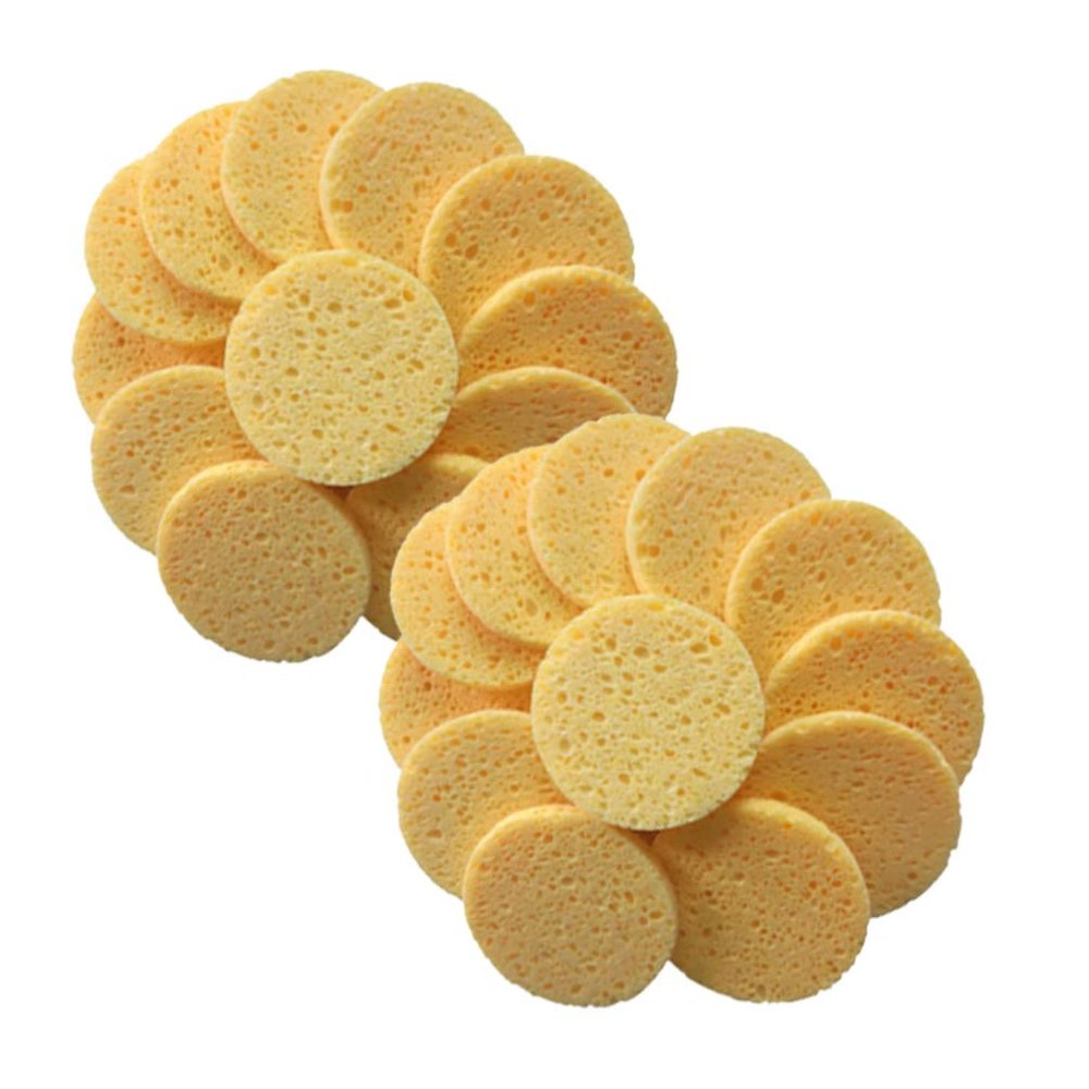 EXCEART 20pcs Skin-Friendly Makeup Cotton Pads Cleaning Sponges Soft Cellulose Puff for Daily Use for Makeup Removal and Facial Cleansing Skin Color