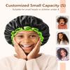 mikimini Black Small Shower Cap for Child 1 Pack, Double Layers Waterproof Bathing Hair Cap with Reusable Soft Comfortable PEVA Lining, Cute, non-fading & Stretchy Shower Hat view 2