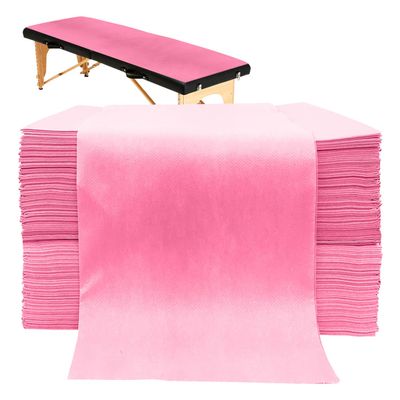 YEEOZOE 100PCS Disposable Massage Table Sheets, Pink Spa Bed Covers for Esthetician, Spa, Waxing, Lash, Tattoo, Salon Table, 31.5" X 71"