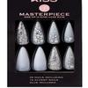 KISS Masterpiece One-Of-A-Kind Luxe Mani Premium Special Effects Design Pointy Stiletto Shape Glossy Holographic Glitters Glue-On XL Extra Long Length Nails with Faux Jewels KMN105SA Tango view 2