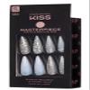 KISS Masterpiece One-Of-A-Kind Luxe Mani Premium Special Effects Design Pointy Stiletto Shape Glossy Holographic Glitters Glue-On XL Extra Long Length Nails with Faux Jewels KMN105SA Tango view 4