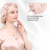 100% Mulberry Silk Bonnet for Sleeping Women, Natural Night Hair Wrap with Elastic Stay& Tie Band On Head for Hair Care Short Long Curly Hair view 2