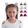 Summer Crystal 4 Pairs Sequins Cat Ears Kitty Ears Hair Clips - For Girls and Women - Stylish Hair Accessory for Birthdays, Costumes, Halloween, Holidays, and Parties (4 Pairs CHMV) view 1