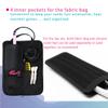 2 Pieces Hair Flat Iron Case Holder Canvas Bag Heat Resistant Curling Iron Silicone Straightener Holder Mat for Hair Tools Curling Iron Organizer Bag (Black check) view 3