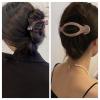 3 Pcs Simple French Style Hair Claw Clip Duckbill for Women Girls Plastic Ponytail Clamp Barrettes Hairpins (Pink) view 2