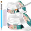 Lofuanna LED/UV Clear Gel Builder - 2PCS Self-Leveling Formula, Nail Art Brush & File, Strengthens Natural Nails, Salon-Quality at Home view 1