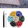 8000Pcs Ultra Mini 1.2mm Nail Rhinestones Sand Nail Micro Diamond AB+Flatback Rhinestones 3150Pcs, Nail Gems Gemstones Crystals Jewels 7 Colors view 1