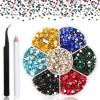 8000Pcs Ultra Mini 1.2mm Nail Rhinestones Sand Nail Micro Diamond AB+Flatback Rhinestones 3150Pcs, Nail Gems Gemstones Crystals Jewels 7 Colors view 3
