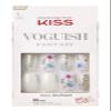 KISS VOGUISH Fantasy Long Length White Glue-On Nails Silver Holographic Glitters Milk Bath (Flower Accent Nails) view 1