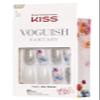 KISS VOGUISH Fantasy Long Length White Glue-On Nails Silver Holographic Glitters Milk Bath (Flower Accent Nails) view 2