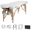 Haiput Wam Portable Massage Table Folding with Free Accessories, Wooden/Aluminum 84" Bed 2" Cushion 2/3 Section Massage Spa Bed,Height-Adjustable Salon Bed (Beech Cream 2 Section) view 1