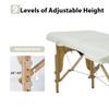 Haiput Wam Portable Massage Table Folding with Free Accessories, Wooden/Aluminum 84" Bed 2" Cushion 2/3 Section Massage Spa Bed,Height-Adjustable Salon Bed (Beech Cream 2 Section) view 3