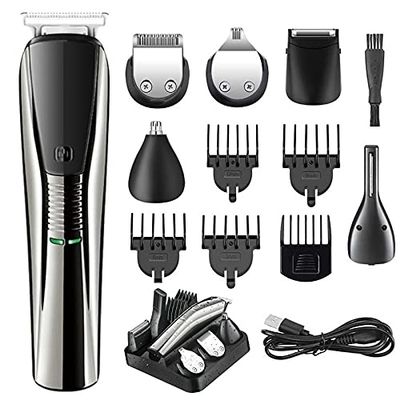 Professional Hair Clippers for Men, 6in1 Men' s Professional hair trimmer beard electric clipper trimer facial hair cutter machine haircut washable body grooming kit