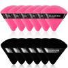 12 Pieces Velour Pure Cotton Powder Puff Face Makeup Triangle Powder Puffs for Loose Powder Wet Dry Cosmetic Foundation Beauty Sponge Makeup Tools -Black Rose Red view 1