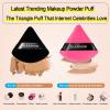 12 Pieces Velour Pure Cotton Powder Puff Face Makeup Triangle Powder Puffs for Loose Powder Wet Dry Cosmetic Foundation Beauty Sponge Makeup Tools -Black Rose Red view 3